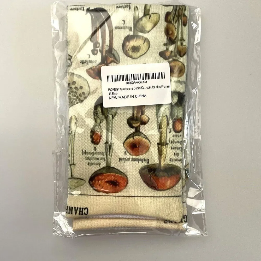 MUSHROOM SOCKS NOVELTY FUN SOCKS THEME